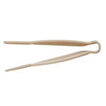 Thunder Group PLFTG006BG, 6-Inch 1-Piece Polycarbonate Pom Tong, Flat Grip, Beige