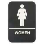 Thunder Group PLIS6951BK, 6x9x1-inch Acrylonitrile Styrene 'Women' Information Sign with Braille, EA