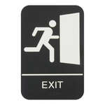Thunder Group PLIS6956BK, 6x9x1-inch Acrylonitrile Styrene 'Exit' Information Sign with Braille, EA