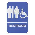 PLIS6960BL, 6x9x1-inch Acrylonitrile Styrene 'Restroom/Accessible' Information Sign with Braille, EA