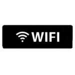 Thunder Group PLIS9336BK, 9x3x1-inch Acrylonitrile Styrene Information Sign with 'Wi-Fi' Symbol, EA
