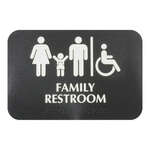 PLIS9601BK, 9x6x1-inch Acrylonitrile Styrene Information Sign 'Family Restroom/Accessible' with Braille, EA