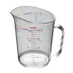 Thunder Group PLMC032CL, 1-Quart Polycarbonate Measuring Cup with Handle, Capacity Marking Cups-Ounces, Clear
