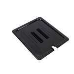 Thunder Group PLPA7120CSBK, Polycarbonate Half Size Slotted Cover For Food Pan, Black