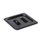 Thunder Group PLPA7160CBK, Polycarbonate Sixth Size Solid Cover For Food Pan, Black