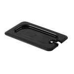 Thunder Group PLPA7190CSBK, Polycarbonate Ninth Size Slotted Cover For Food Pan, Black