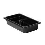 PLPA8132BK, Third Size 2.5-Inch Deep Black Polycarbonate Food Pan