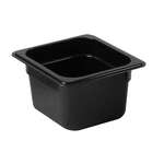 Thunder Group PLPA8164BK, Sixth Size 4-Inch Deep Black Polycarbonate Food Pan
