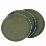 PLST1100BR, 11-Inch Polypropylene Rubber Lined Round Serving Tray, Brown
