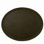 Thunder Group PLST2700BL, 22x27-Inch Polypropylene Rubber Lined Oval Serving Tray, Black