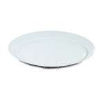 RF2024W 24 x 10 Inch Western Black Pearl Melamine Rectangular White Platter, EA