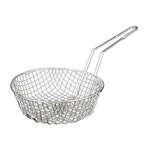 Thunder Group SLCB012C, 12-Inch Round Culinary Basket, Nickel Plated, Fine Mesh