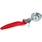 SLDS024L, 1.3-Ounce Stainless Steel Lever Disher, Size 24, Coated Handle, Red