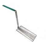 SLFBP010, 4 3/4 x 10 3/4-Inch Stainless Steel Fry Basket Press With Green Handle