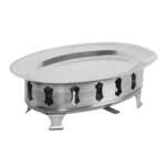 Thunder Group SLFD002, 16x10.5-inch Stainless Steel Oval Fish Platter Set with Level Control Handle, Set of 2