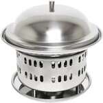 Thunder Group SLFM001, 7x7.25-inch Steel Chafing Wok Set of Lid, Body & Base, Set of 3