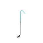 SLOL201, 0.5-Ounce One Piece Color Stainless Steel Ladle, Coated Hooked Handle, Teal