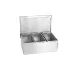 SSCD003, 3-Compartment Stainless Steel Condiment
