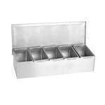 Thunder Group SSCD005, 5-Compartment Stainless Steel Condiment