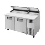 True Refrigeration True TPP-AT-67-HC, 67.38-Inch 2 Door Counter Height Refrigerated Pizza Prep Table