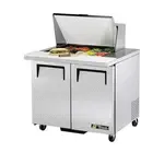 True Refrigeration True TSSU-36-12M-B-HC, 36.38-Inch 2 Door Counter Height Mega Top Refrigerated Sandwich / Salad Prep Table