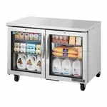 True Refrigeration True TUC-48G-HC~FGD01, 48.38-Inch 2 Section Undercounter Refrigerator with 2 Left/Right Hinged Glass Doors