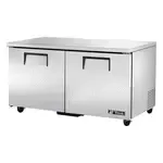 True Refrigeration True TUC-60-HC, 60.38-Inch 2 Section Undercounter Refrigerator with 2 Left/Right Hinged Solid Doors