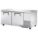 True Refrigeration True TUC-67-HC, 67.25-Inch 2 Section Undercounter Refrigerator with 2 Left/Right Hinged Solid Doors