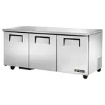 True Refrigeration True TUC-72-HC, 72.38-Inch 3 Section Undercounter Refrigerator with 3 Left/Right Hinged Solid Doors