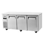 Turbo Air JURF-72-N 3 Solid Doors Undercounter Dual Temp, Side Mount