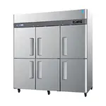 Turbo Air M3F72-6-N 6 Solid Half-Doors Top Mount Reach-In Freezer