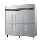 Turbo Air M3R72-6-N 6 Solid Half-Doors Top Mount Reach-In Refrigerator