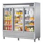Turbo Air MSR-72G-3, 82-inch Three Glass Door Reach-in Refrigerator - 72 Cu. Ft.