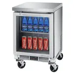 Turbo Air MUR-20SG-N6, 1 Glass Door Undercounter Refrigerator, Shallow Depth