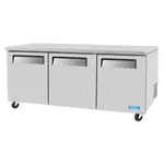Turbo Air MUR-72-N 3 Solid Doors Undercounter Refrigerator