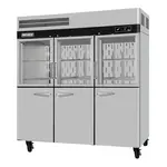 Turbo Air PRO-77R-GSH-N 6 Glass/Solid Combi Half-Doors, Top Mount Reach-In Refrigerator