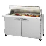 Turbo Air PST-60-24-N-CL 2 Solid Doors Mega-Top, Sandwich/Salad Prep Table, Clear Lid