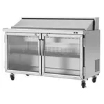 Turbo Air PST-60-G-N 2 Glass Doors Sandwich/Salad Prep Table