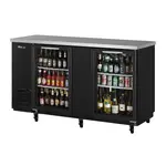 Turbo Air TBB-24-60SG-N Underbar 24.5-Inch D Narrow, 2 Glass Door (61-Inch L), Black Vinyl Ext. Back Bar, R-290