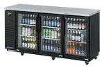 Turbo Air TBB-24-72SGD-N 72-Inch 3 Glass Door Underbar Back Bar, Black Vinyl Exterior