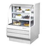 Turbo Air TCGB-36-W-N, 36.5-Inch 11.8 cu. ft. White Curved Glass Refrigerated Bakery Display Case with 2 Shelves
