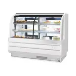 Turbo Air TCGB-60CO-W-N, 60.5-Inch 20.6 cu.ft. Curved Glass Refrigerated Bakery Display Case with 4 Shelves