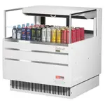 Turbo Air TOM-36L-UFD-W-1S-N, 34-inch Low Profile White Open Display Case, Rear Sliding Door
