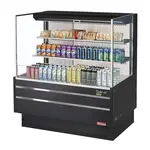 Turbo Air TOM-48L-UF-B-3S-N, 46-inch Horizontal Low Profile Black Open Display Case, 2 Shelf