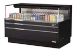 Turbo Air TOM-60L-UF-B-1S-N, 58-inch Horizontal Low Profile Black Open Display Case