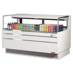 Turbo Air TOM-60L-UFD-W-1S-N, 58-inch Low Profile White Open Display Case, Rear Sliding Door