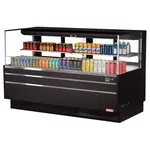 Turbo Air TOM-72L-UFD-B-2S-N, 71-inch 1 Shelf Low Profile Black Open Display Case, Rear Sliding Door