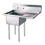 Turbo Air TSA-1-R1, 18 x 18 x 11-inch One Compartment Sink, Stainless Steel