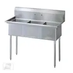 Turbo Air TSA-3-14-N, 18 x 18 x 14-inch Three Compartment Sink, Stainless, No Drain Board