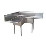 Turbo Air TSA-3C-D1 Corner, 18 x 18 x 11-inch Three Compartment Sink, Stainless Steel